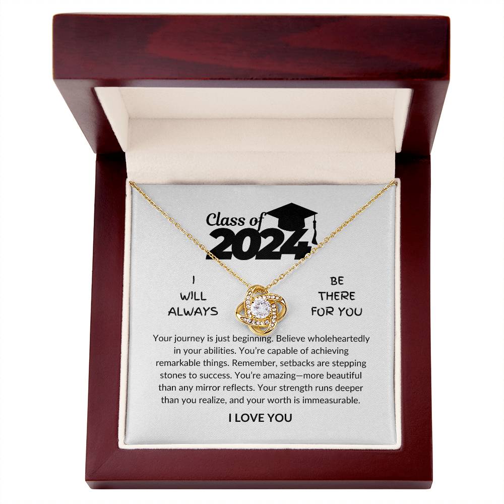 Class of 2024 - Worth is immeasurable - Graduation gift - Love knot Necklace