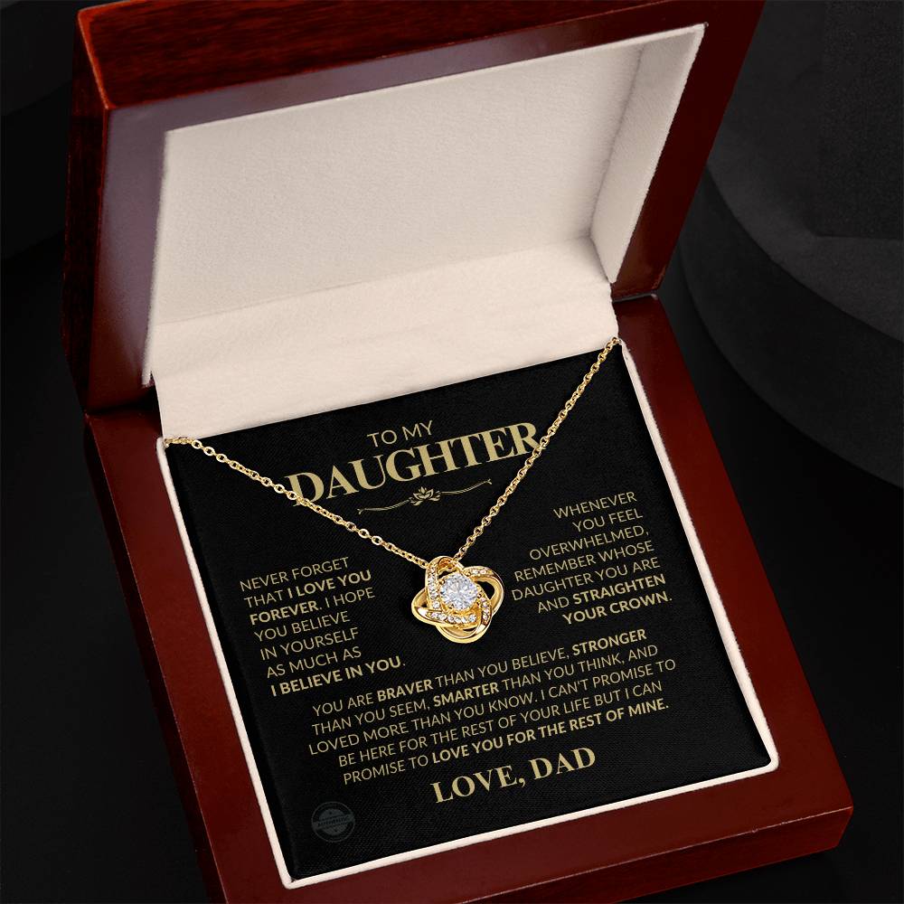 Beautiful Gift for Daughter from Dad " Love Knot" Necklace