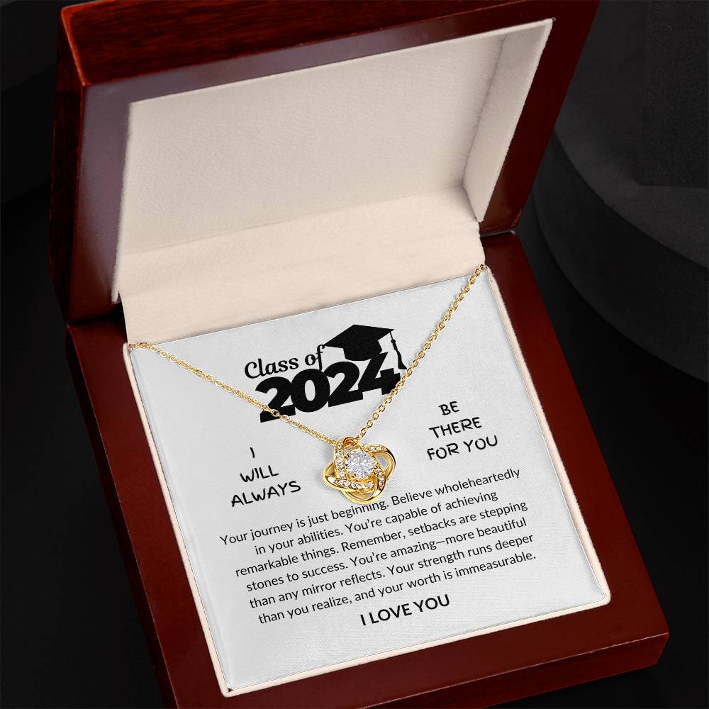 Class of 2024 - Worth is immeasurable - Graduation gift - Love knot Necklace