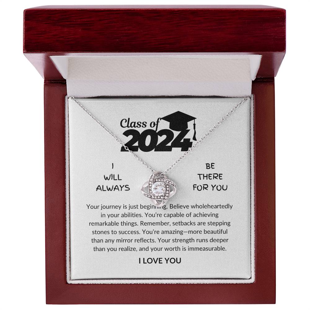 Class of 2024 - Worth is immeasurable - Graduation gift - Love knot Necklace