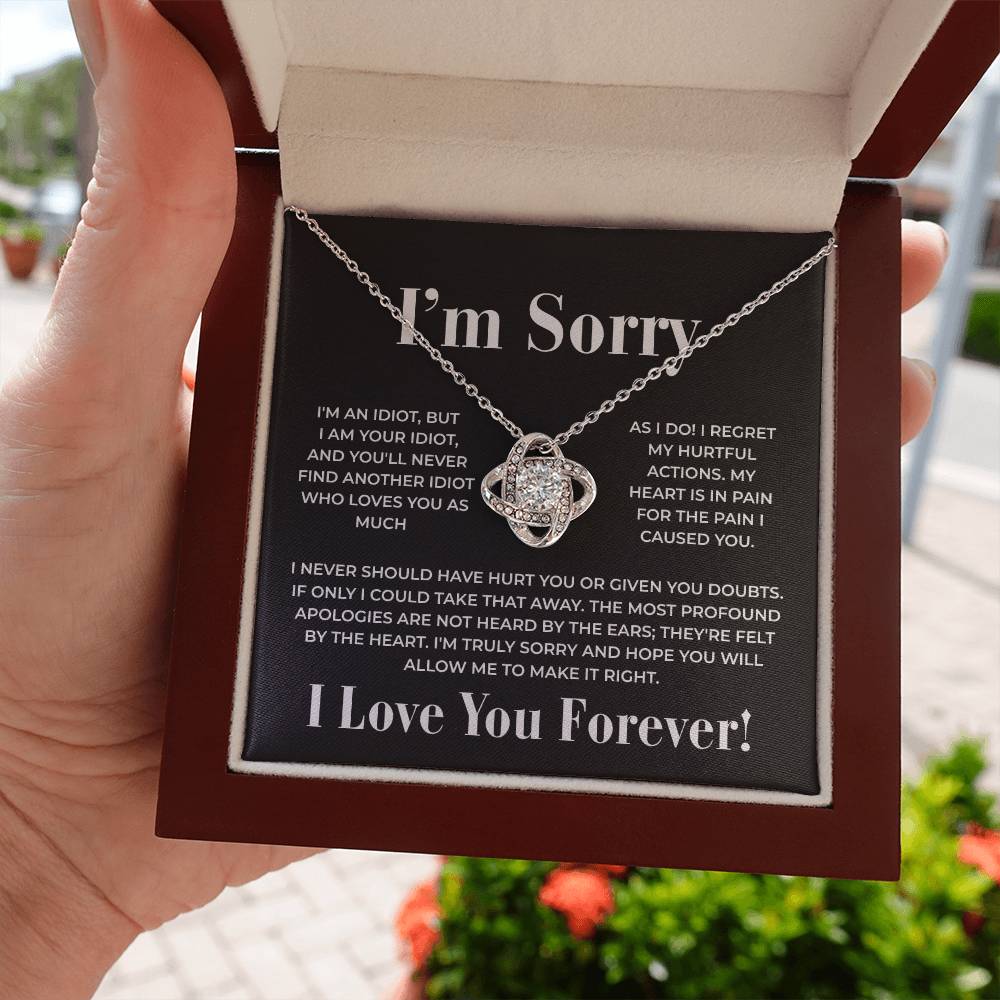 Apology Gift for her - I regret my hurtful actions - Loveknot necklace BB