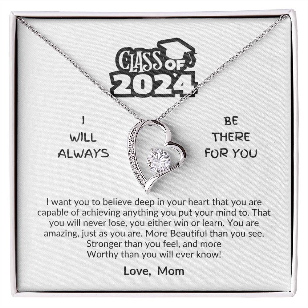 Class of 2024 | Be there for you | Love Mom | Love knot necklace