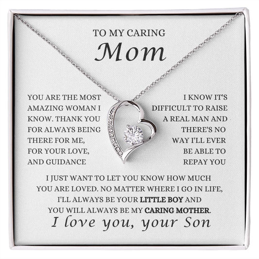 TO MY CARING MOM | AMAZING WOMAN | FOREVER LOVE NECKLACE