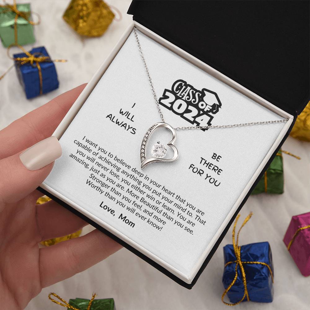 Class of 2024 | Be there for you | Love Mom | Love knot necklace