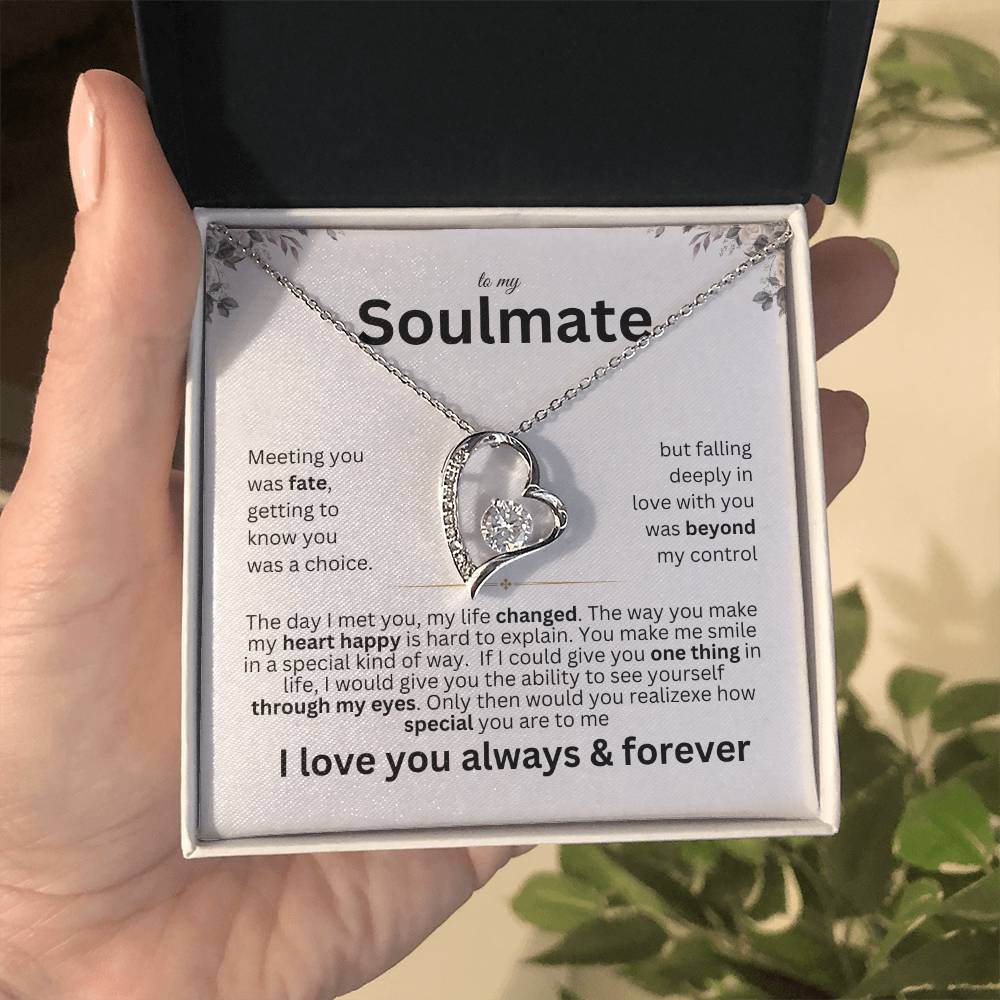 TO my Soulmate - Meeting you was fate - Forever Love necklace v3