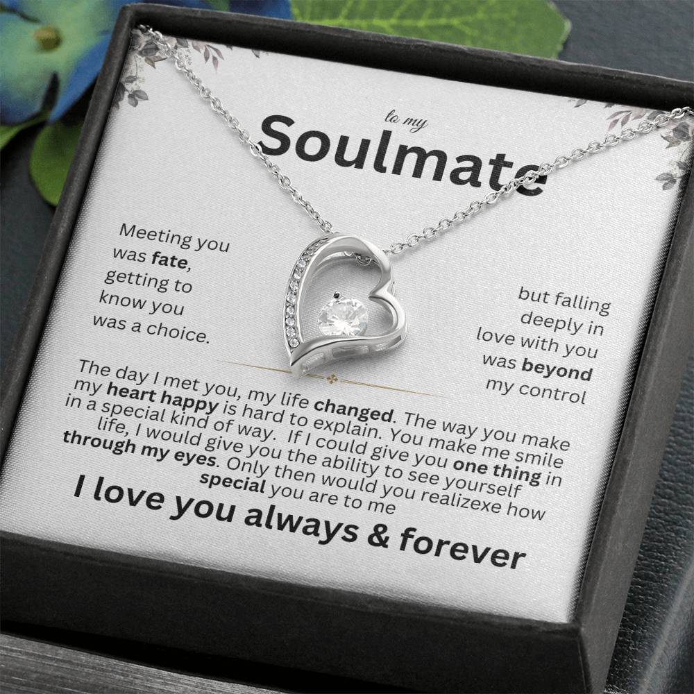 TO my Soulmate - Meeting you was fate - Forever Love necklace v3