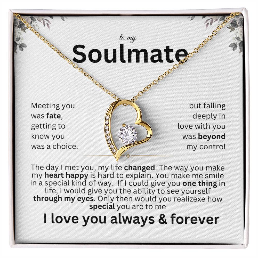 TO my Soulmate - Meeting you was fate - Forever Love necklace v3