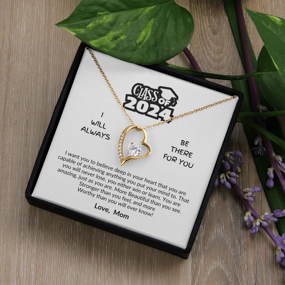 Class of 2024 | Be there for you | Love Mom | Love knot necklace