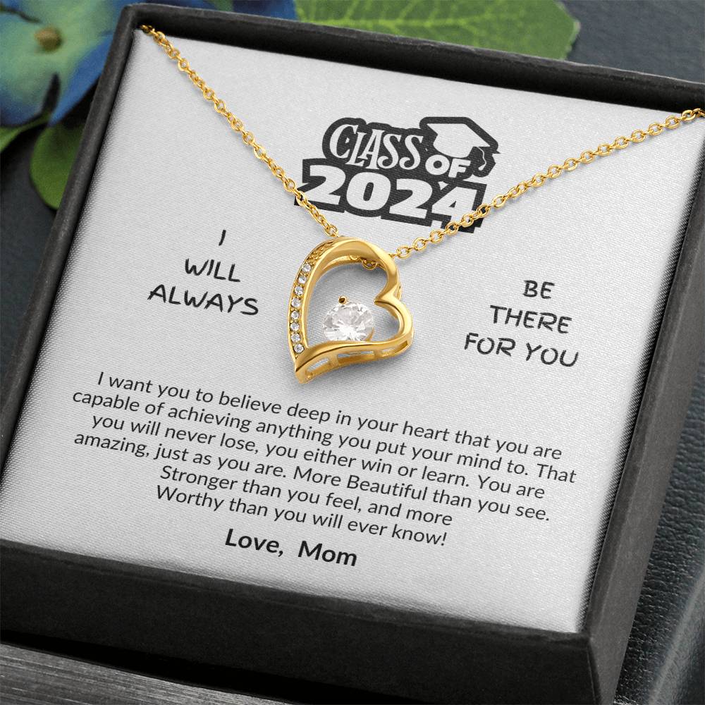 Class of 2024 | Be there for you | Love Mom | Love knot necklace