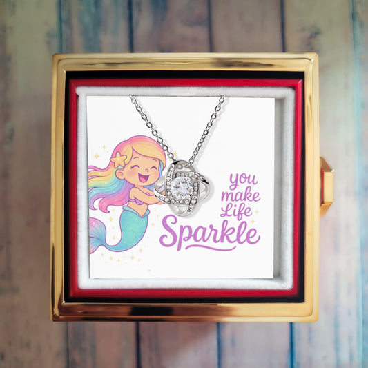 You make life sparkle - Love Knot Necklace - W