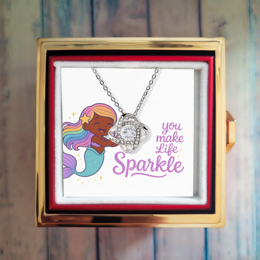 You make life sparkle - Love Knot Necklace - B