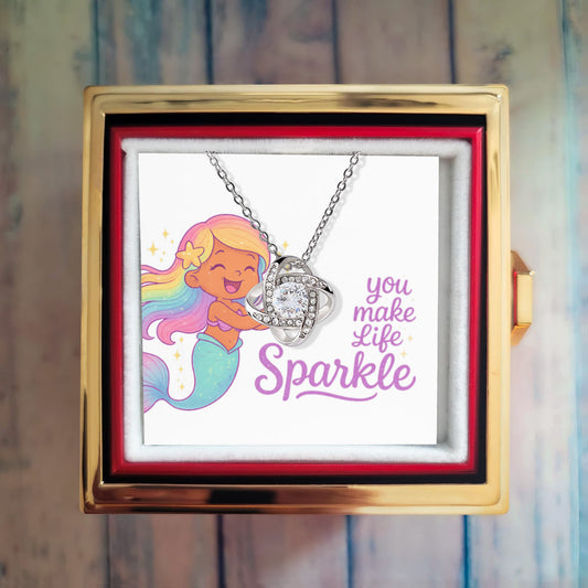 You make life sparkle - Love Knot Necklace - T