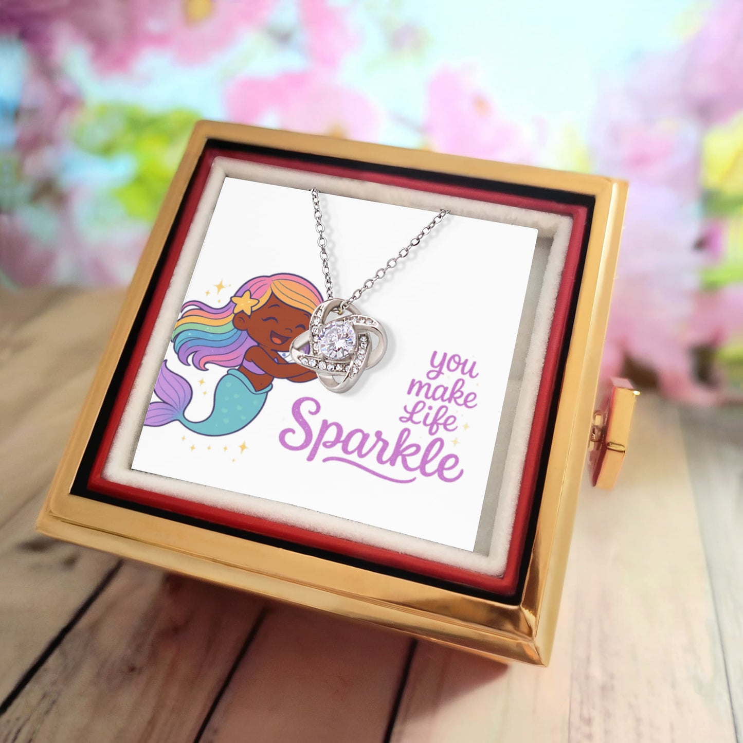 You make life sparkle - Love Knot Necklace - T