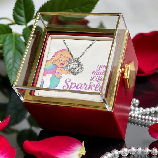 You make life sparkle - Love Knot Necklace - W
