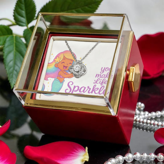 You make life sparkle - Love Knot Necklace - T