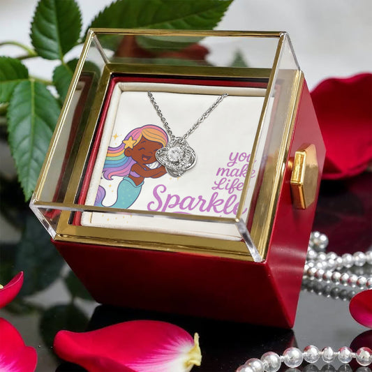 You make life sparkle - Love Knot Necklace - B