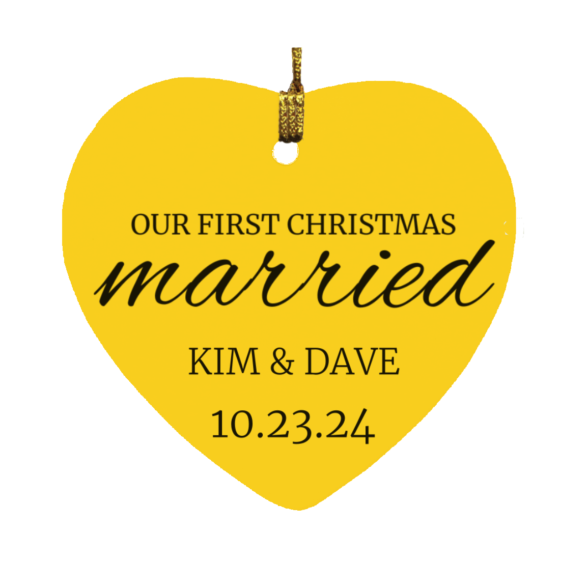 Our 1st Christmas Married Heart Ornament