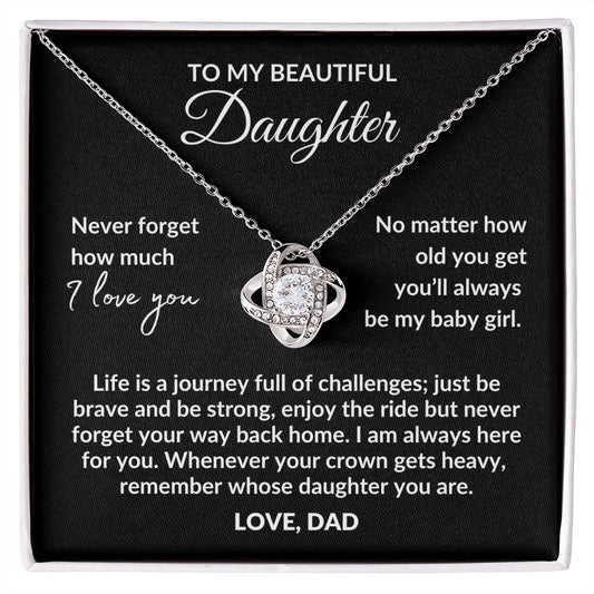 To my daughter | Life is a journey | Love Dad | Love Knot necklace
