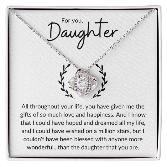 Daughter | Blessed | Love Knot necklace