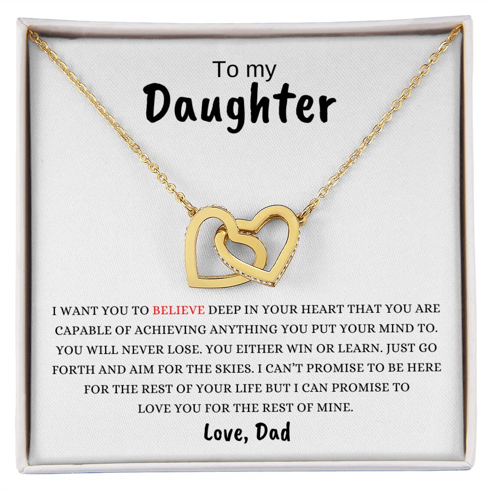 Daughter | Believe Deep | Interlocking Hearts Necklace