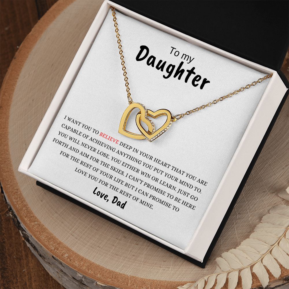 Daughter | Believe Deep | Interlocking Hearts Necklace
