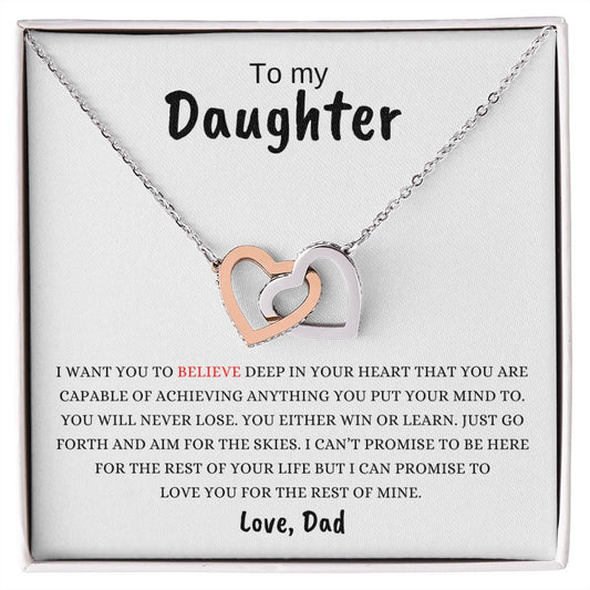 Daughter | Believe Deep | Interlocking Hearts Necklace