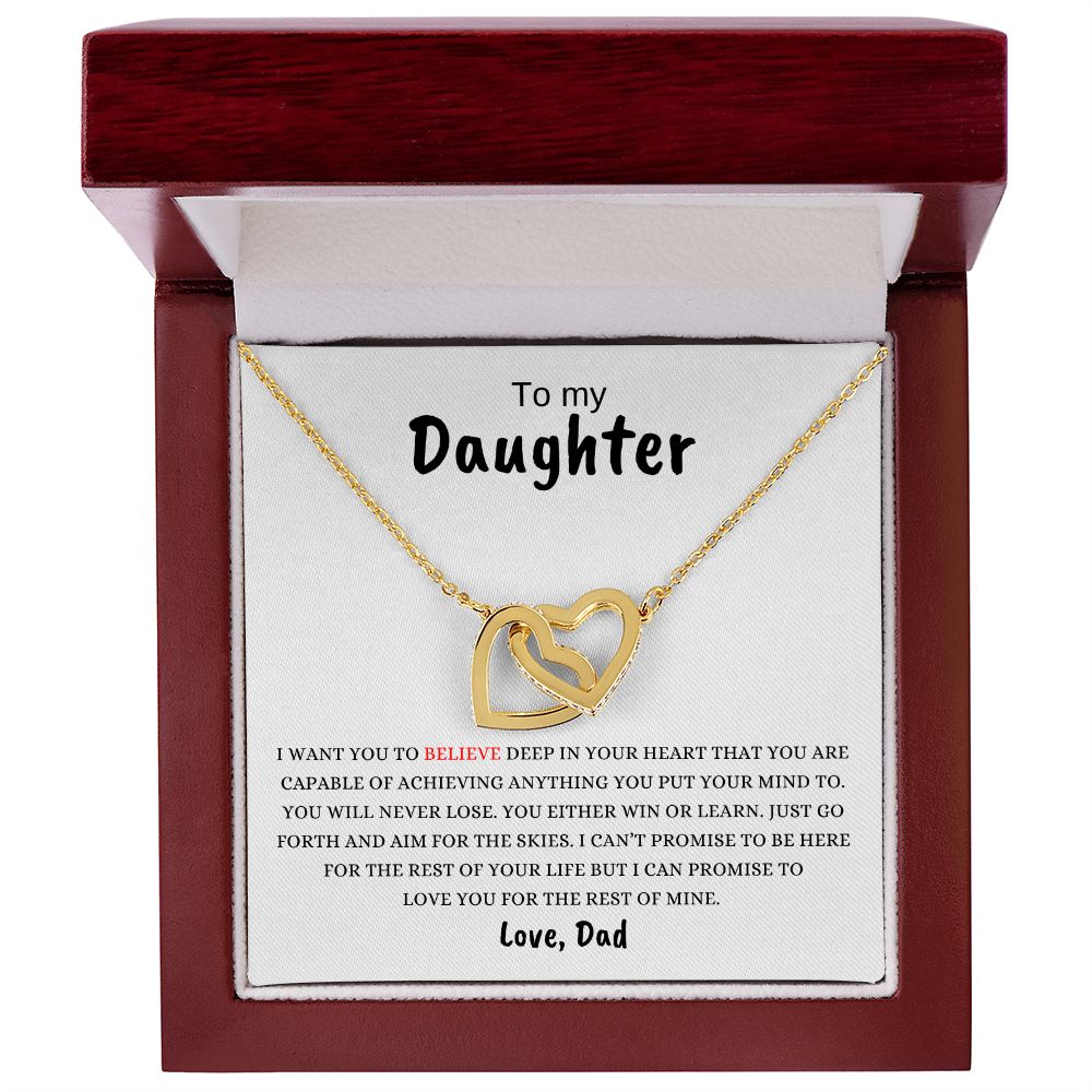 Daughter | Believe Deep | Interlocking Hearts Necklace