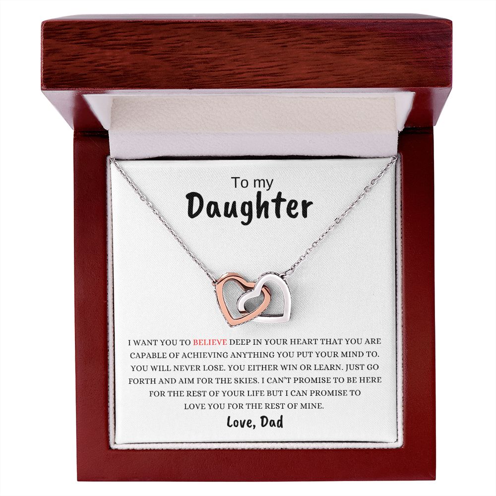 Daughter | Believe Deep | Interlocking Hearts Necklace