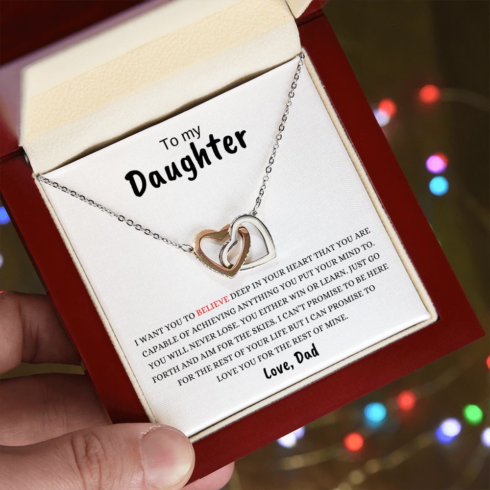 Daughter | Believe Deep | Interlocking Hearts Necklace