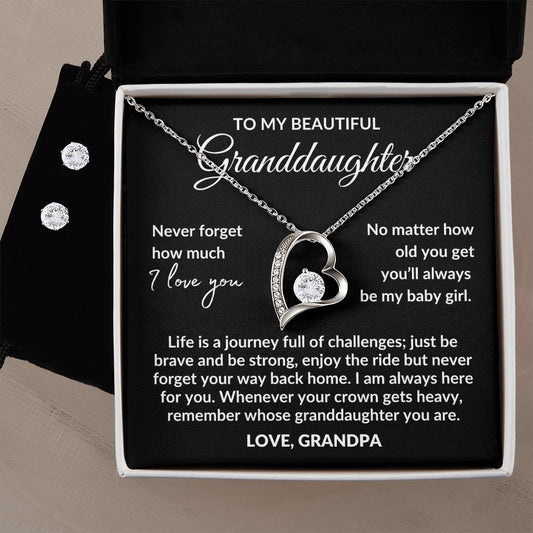 To my Granddaughter | Life is a journey | Love Grandpa | Forever Love Necklace